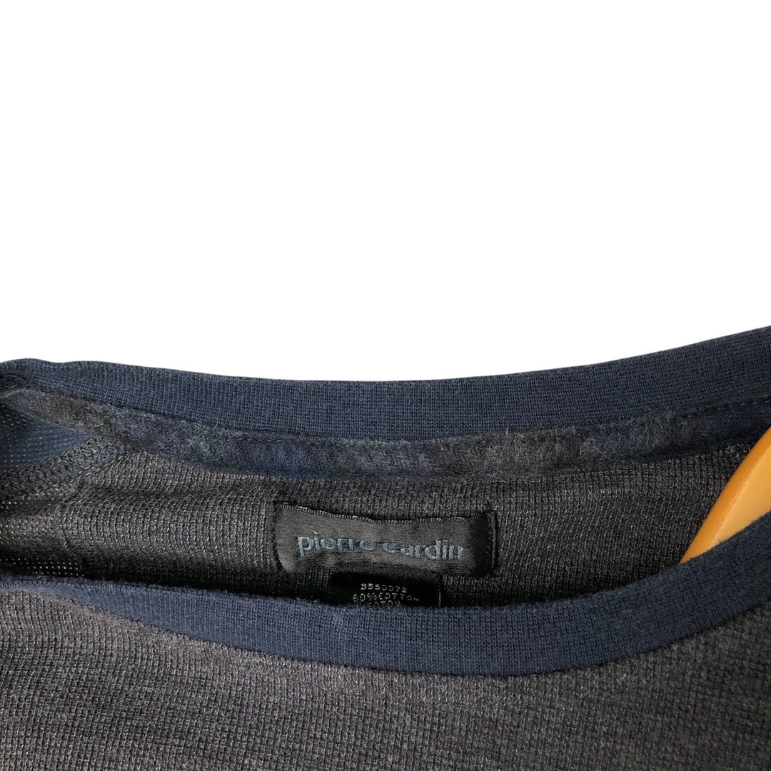 Pierre Cardin Henley neck thermal long sleeve T-shirt waffle men's L size cotton gray type Vintage Second Hand