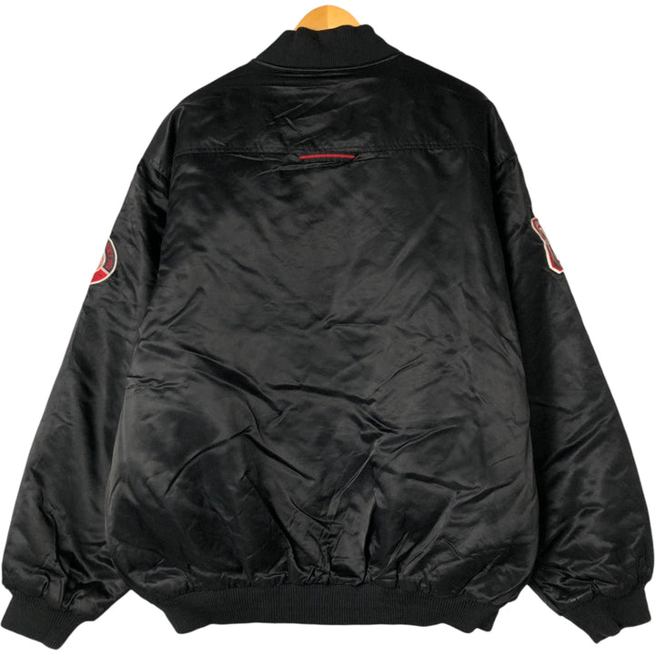 90'S FUBU Padded Nylon Varsity Jacket, Men's Size XL, Vintage Nylon black type Vintage Second Hand