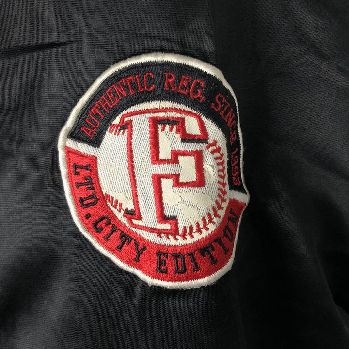 90'S FUBU Padded Nylon Varsity Jacket, Men's Size XL, Vintage Nylon black type Vintage Second Hand