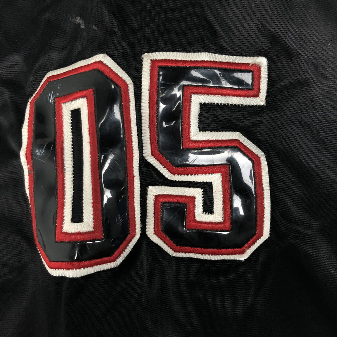 90'S FUBU Padded Nylon Varsity Jacket, Men's Size XL, Vintage Nylon black type Vintage Second Hand