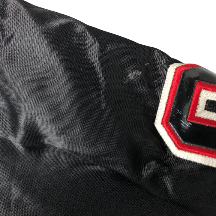 90'S FUBU Padded Nylon Varsity Jacket, Men's Size XL, Vintage Nylon black type Vintage Second Hand