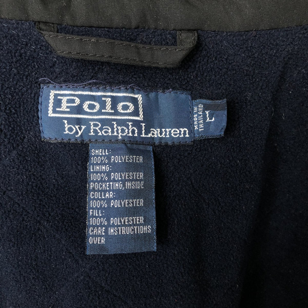 Ralph Lauren POLO by Ralph Lauren padded puffer jacket, men's size L polyester black type Vintage Second Hand