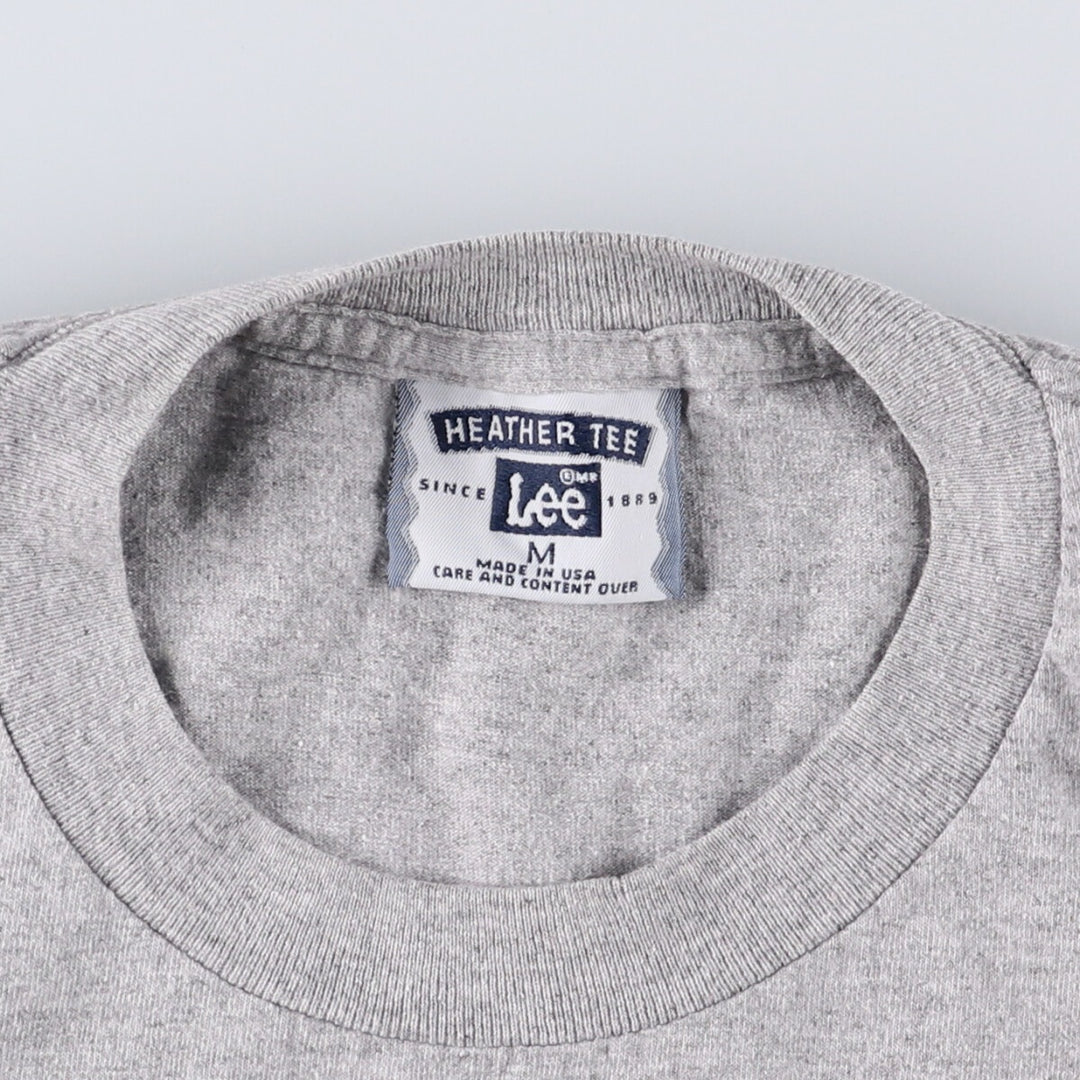 Lee Parody Print T-shirt Made in USA Men's M size cotton gray type Vintage Second Hand