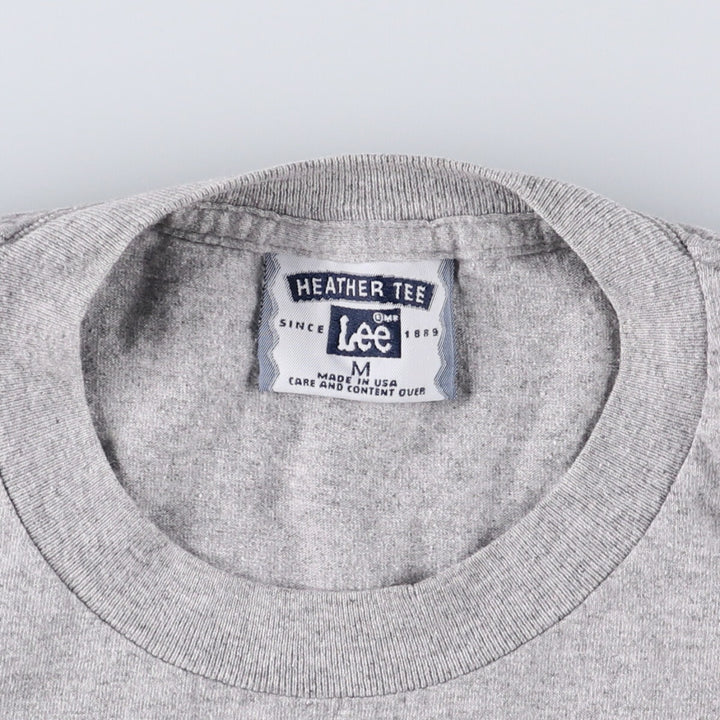 Lee Parody Print T-shirt Made in USA Men's M size cotton gray type Vintage Second Hand