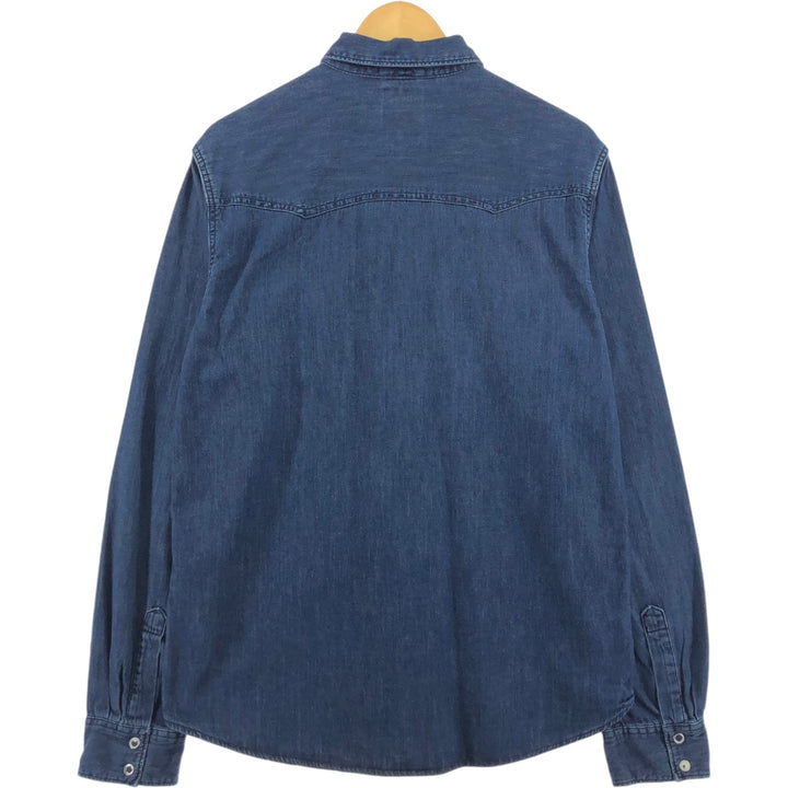 Levi's MODERN FIT Long Sleeve Denim Western Shirt, Men's Size L cotton blue type Vintage Second Hand