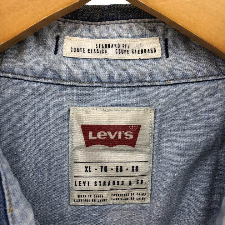 Levi's Standard Fit Long Sleeve Denim Shirt, Men's XL cotton blue type Vintage Second Hand