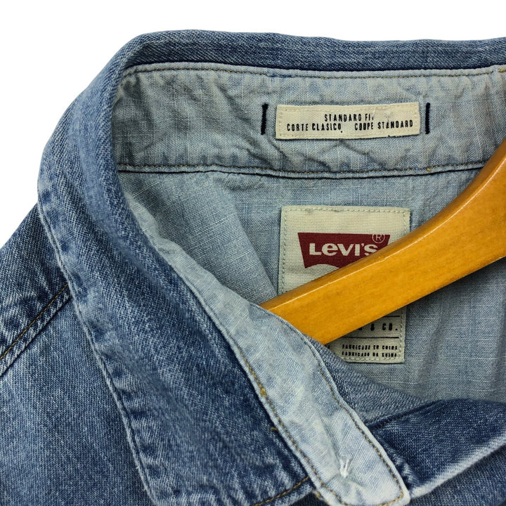 Levi's Standard Fit Long Sleeve Denim Shirt, Men's XL cotton blue type Vintage Second Hand