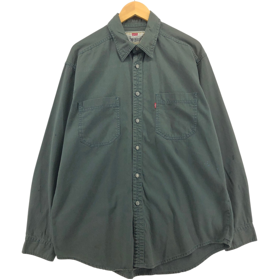 90'S Levi's Long Sleeve Denim Shirt, Men's XL, Vintage unclear green type Vintage Second Hand
