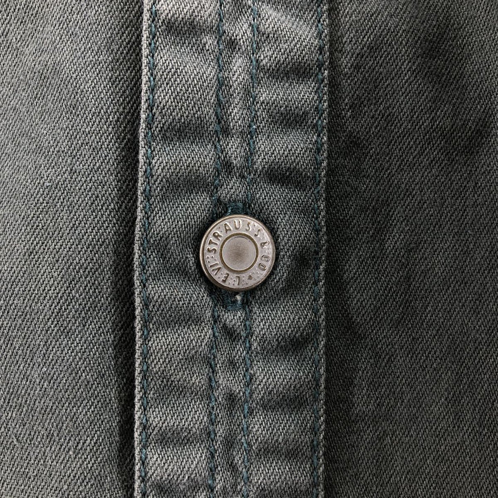 90'S Levi's Long Sleeve Denim Shirt, Men's XL, Vintage unclear green type Vintage Second Hand