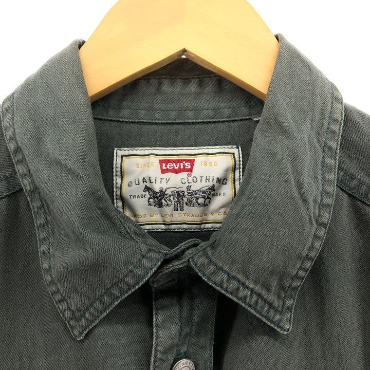 90'S Levi's Long Sleeve Denim Shirt, Men's XL, Vintage unclear green type Vintage Second Hand