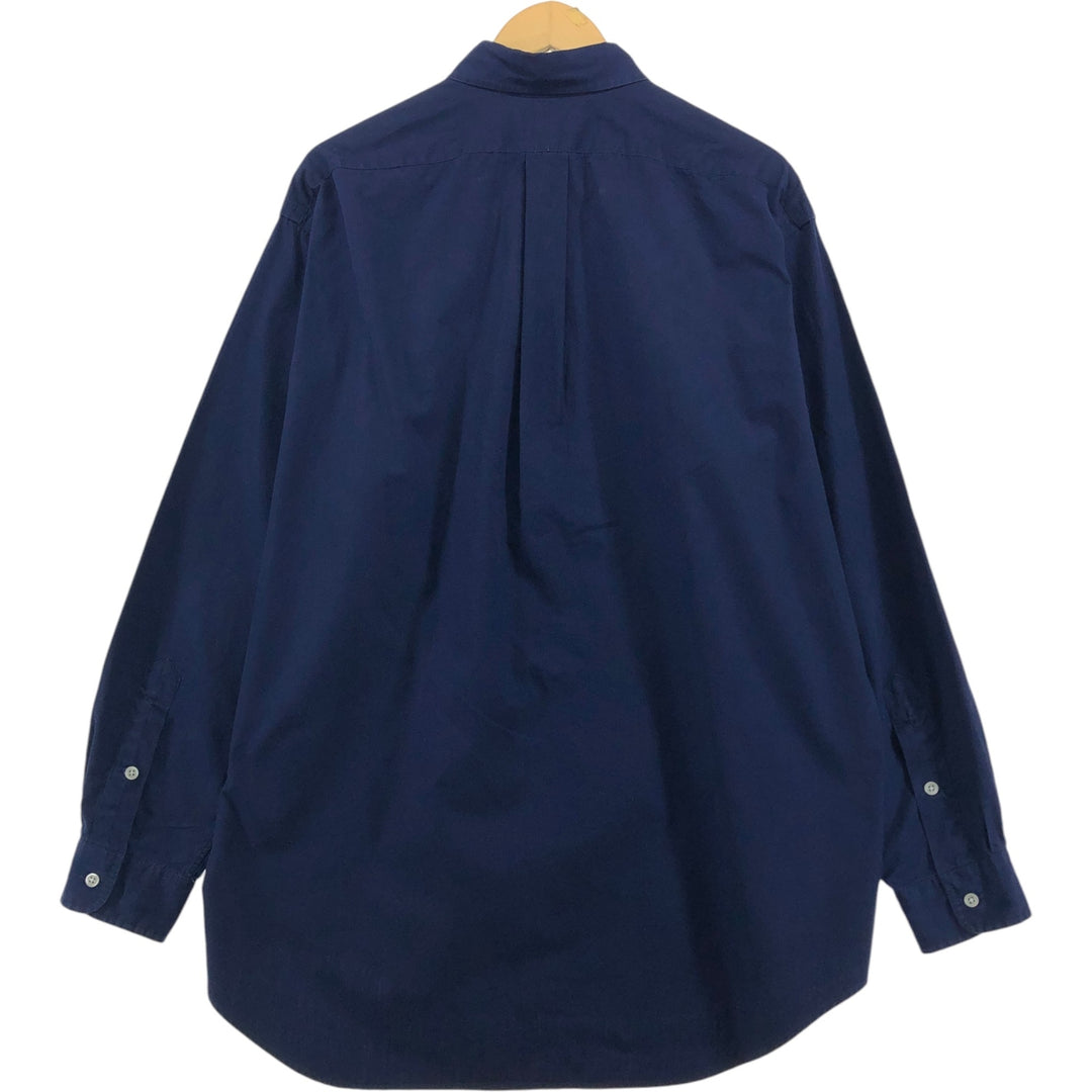 Ralph Lauren BLAKE long sleeve button down shirt, men's size L cotton navy blue type Vintage Second Hand