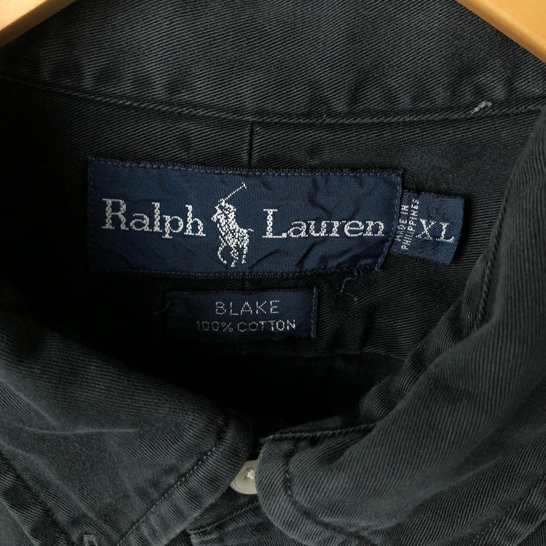 Ralph Lauren BLAKE long sleeve button down shirt, men's XL size cotton black type Vintage Second Hand
