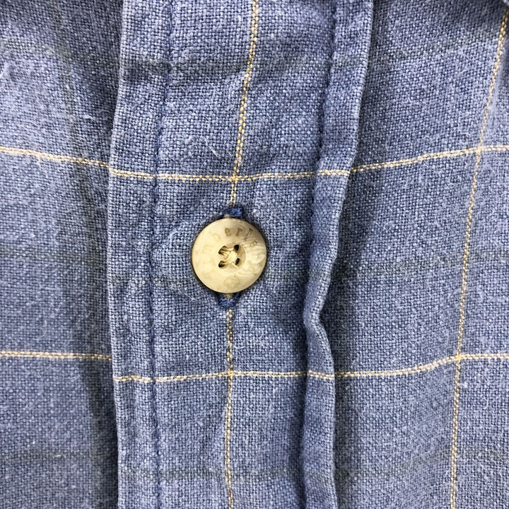 90'S Timberland short sleeve cotton check shirt, box shirt, men's size L, vintage cotton Purple type blue-purple Vintage Second Hand
