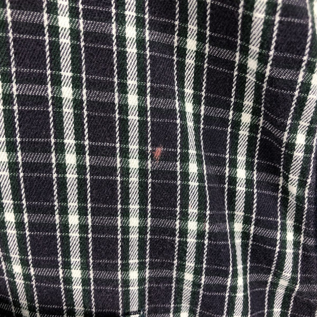 Eddie Bauer short sleeve button down check shirt, men's XXL size cotton purple type Vintage Second Hand