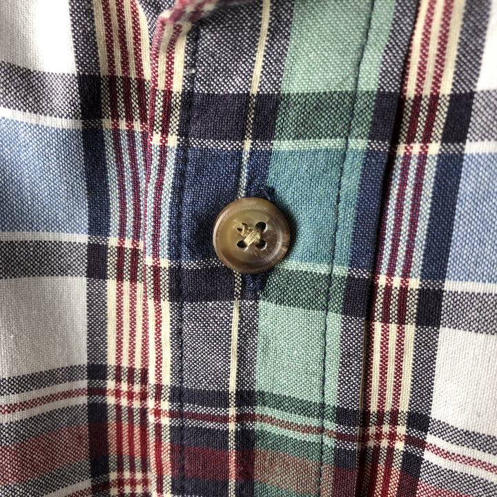 Eddie Bauer short sleeve button down check shirt, men's XL size cotton red type Vintage Second Hand