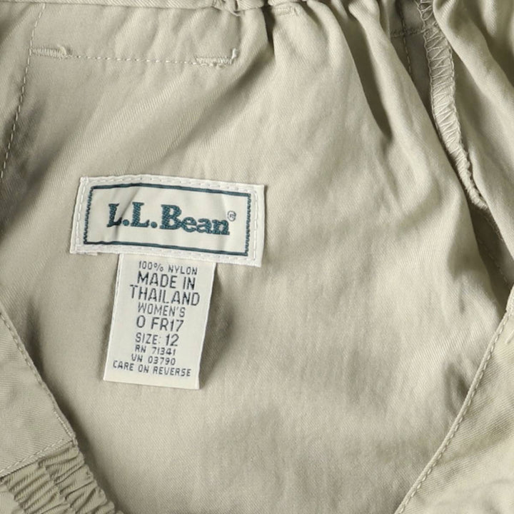 70s~80'S LLBean nylon shorts, short pants, women's size L, vintage Nylon Khaki type beige Vintage Second Hand