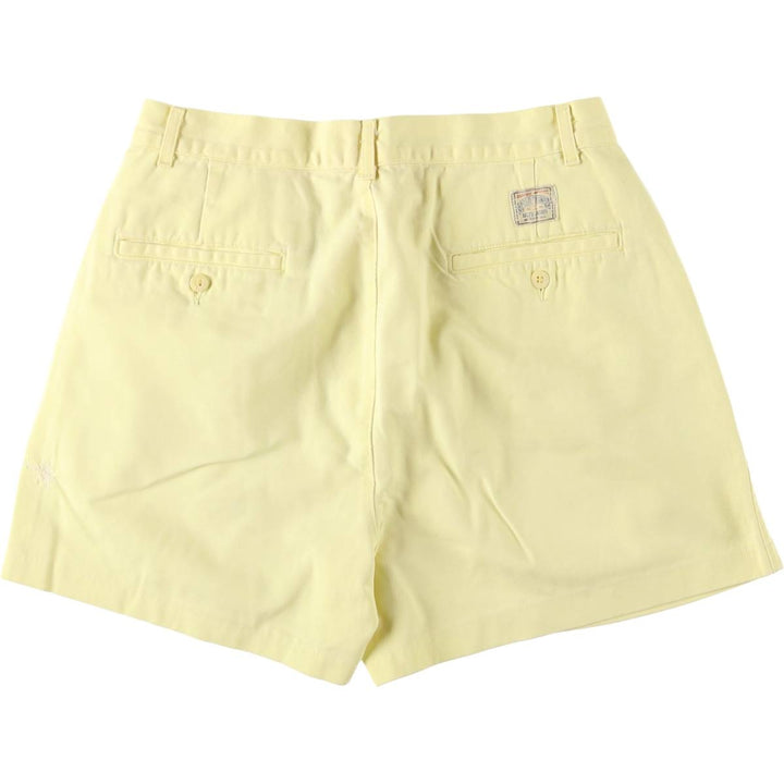 90'S Polo by Ralph Lauren Two-pleat Chino Shorts, Made in USA, Men's, W30, Vintage cotton yellow type Vintage Second Hand
