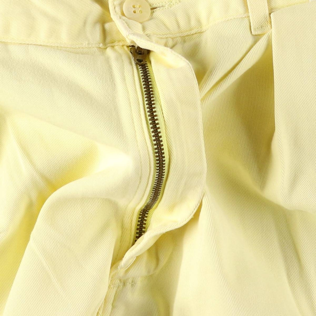 90'S Polo by Ralph Lauren Two-pleat Chino Shorts, Made in USA, Men's, W30, Vintage cotton yellow type Vintage Second Hand