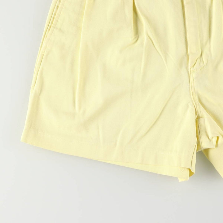 90'S Polo by Ralph Lauren Two-pleat Chino Shorts, Made in USA, Men's, W30, Vintage cotton yellow type Vintage Second Hand