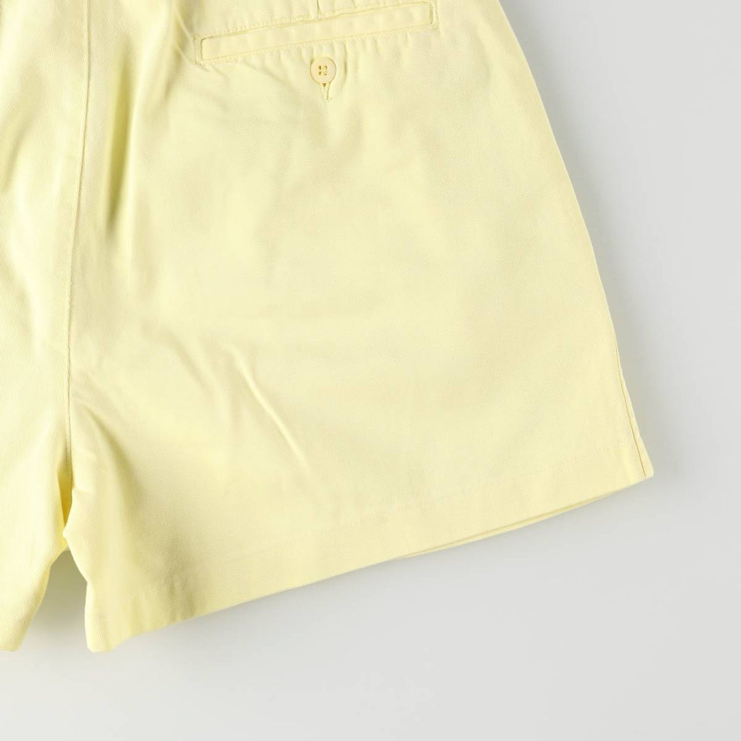 90'S Polo by Ralph Lauren Two-pleat Chino Shorts, Made in USA, Men's, W30, Vintage cotton yellow type Vintage Second Hand