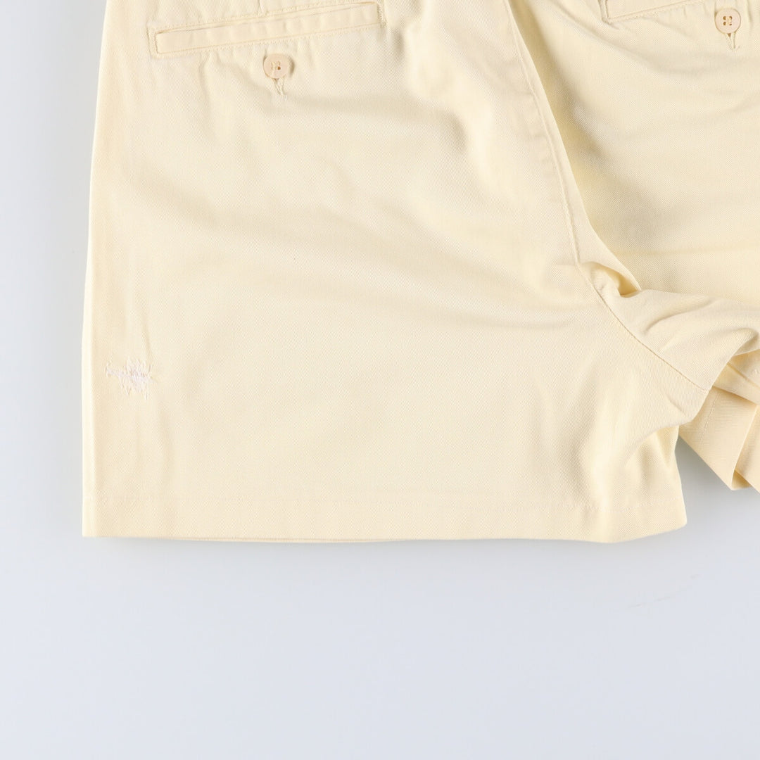 90'S Polo by Ralph Lauren Two-pleat Chino Shorts, Made in USA, Men's, W30, Vintage cotton yellow type Vintage Second Hand