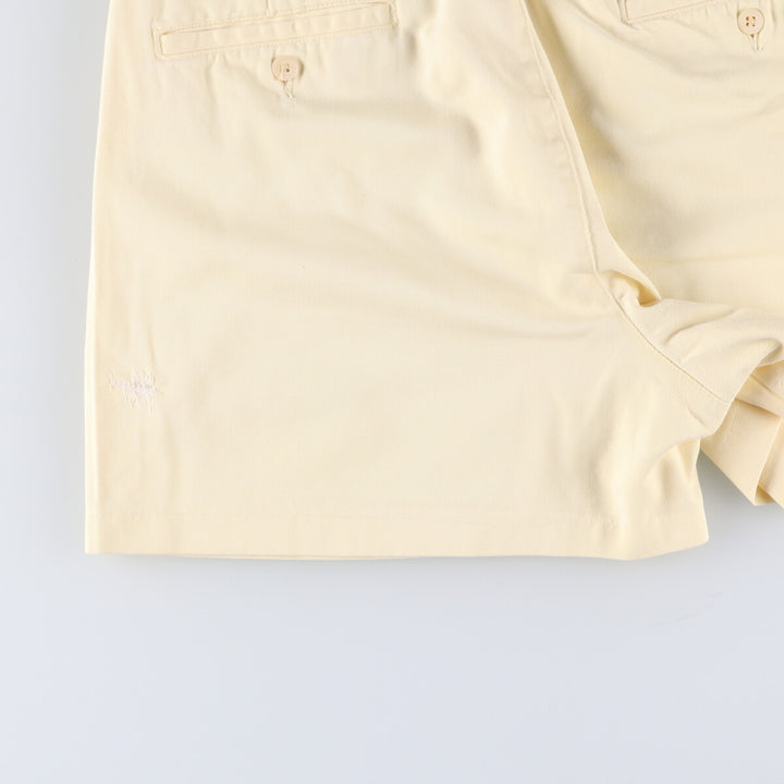 90'S Polo by Ralph Lauren Two-pleat Chino Shorts, Made in USA, Men's, W30, Vintage cotton yellow type Vintage Second Hand