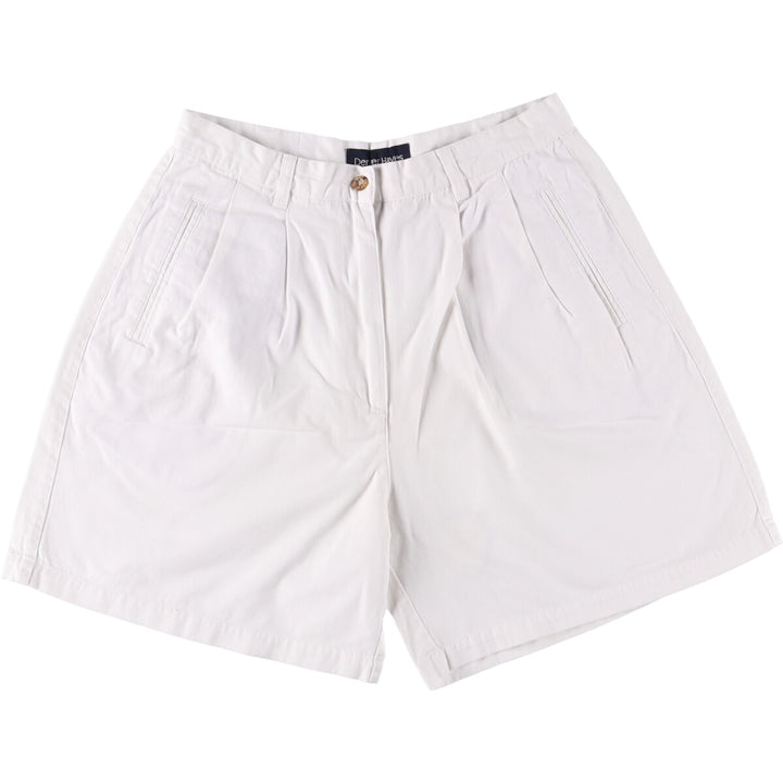 DENVER HAYES Two-pleat Chino Shorts Shorts Women's L (w30) cotton white type Vintage Second Hand