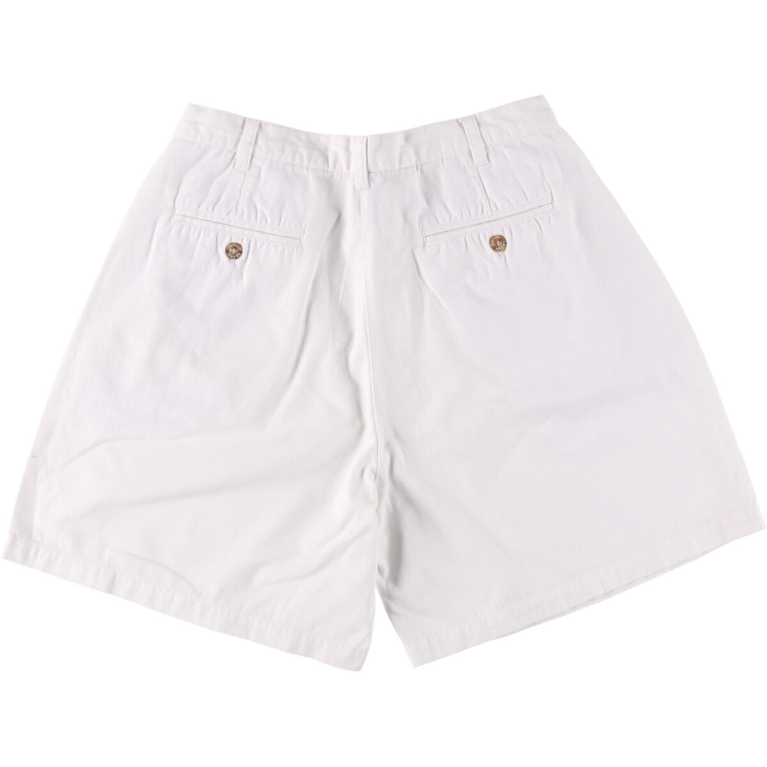 DENVER HAYES Two-pleat Chino Shorts Shorts Women's L (w30) cotton white type Vintage Second Hand