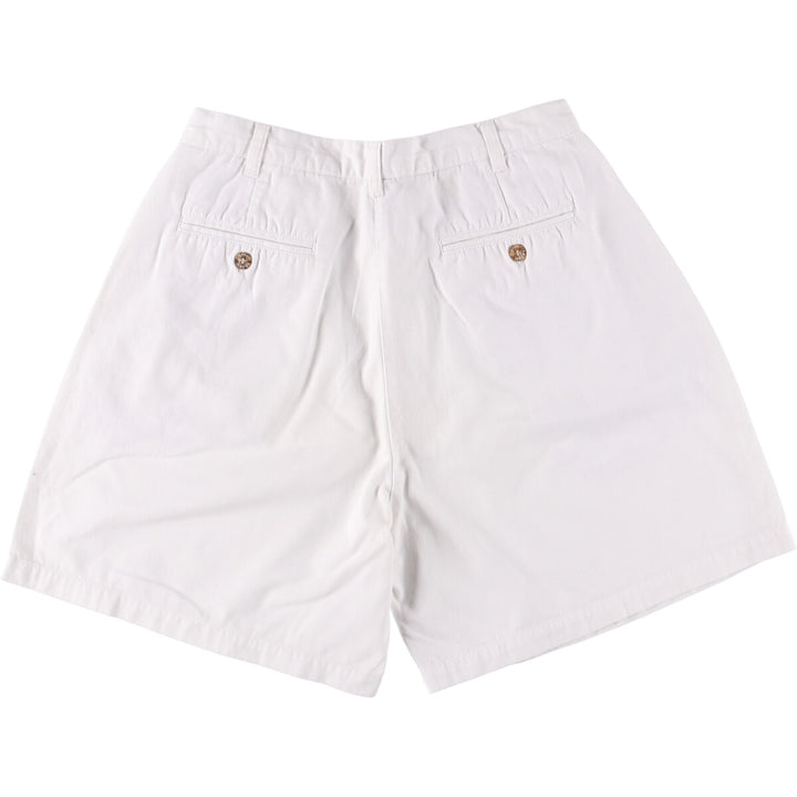 DENVER HAYES Two-pleat Chino Shorts Shorts Women's L (w30) cotton white type Vintage Second Hand
