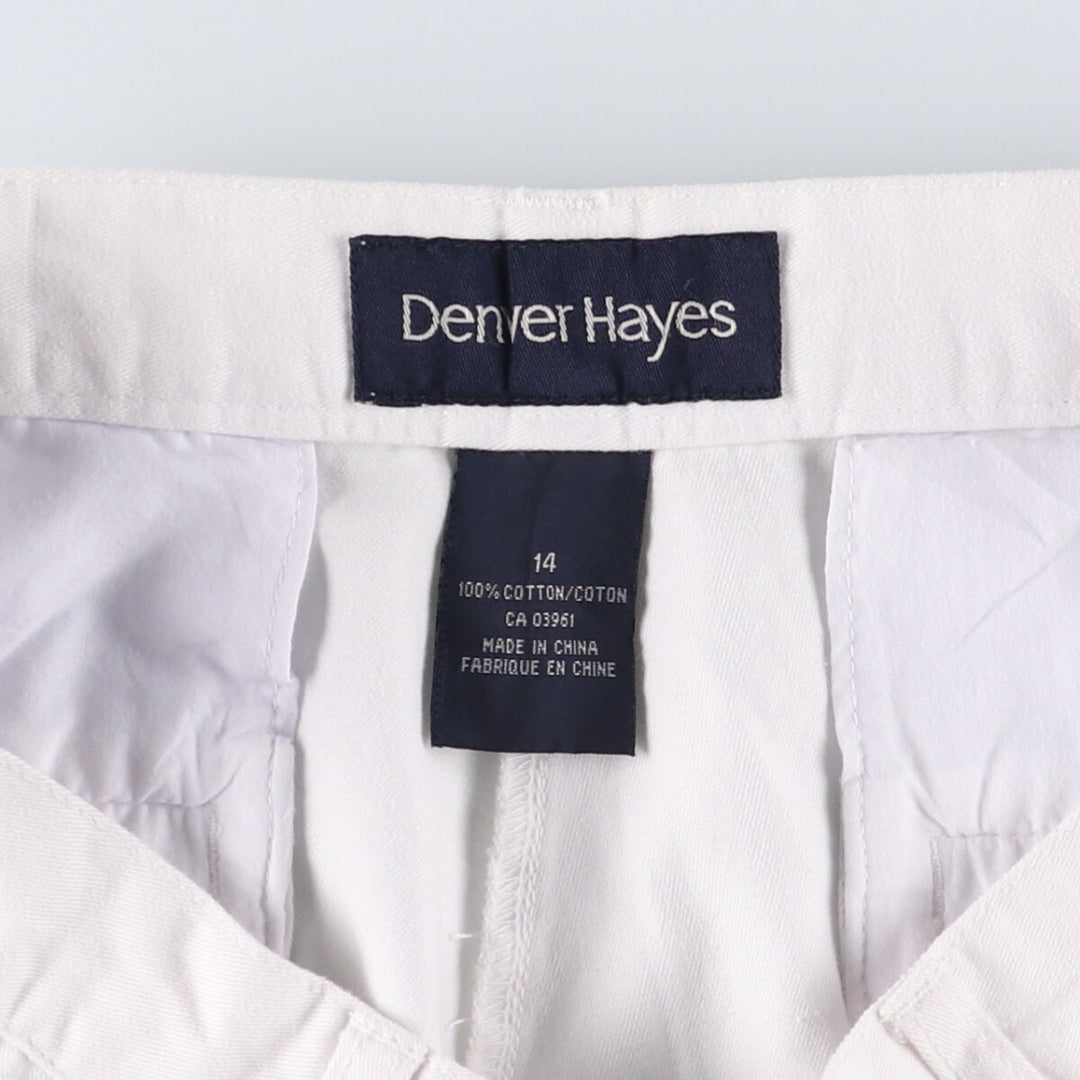 DENVER HAYES Two-pleat Chino Shorts Shorts Women's L (w30) cotton white type Vintage Second Hand