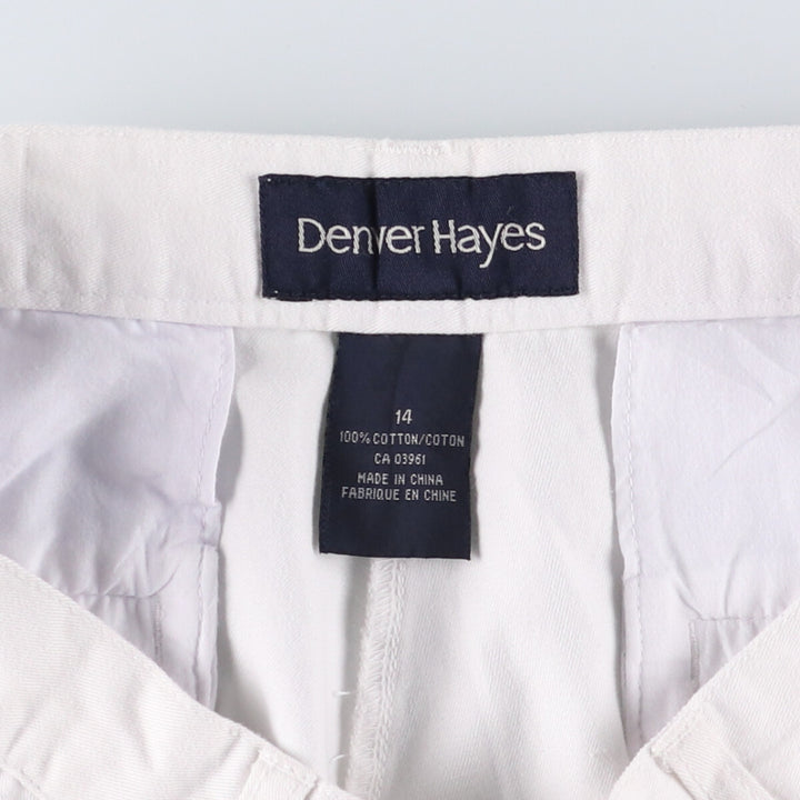 DENVER HAYES Two-pleat Chino Shorts Shorts Women's L (w30) cotton white type Vintage Second Hand
