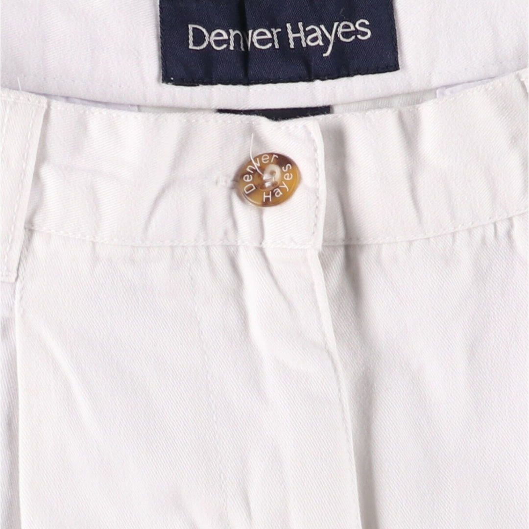 DENVER HAYES Two-pleat Chino Shorts Shorts Women's L (w30) cotton white type Vintage Second Hand