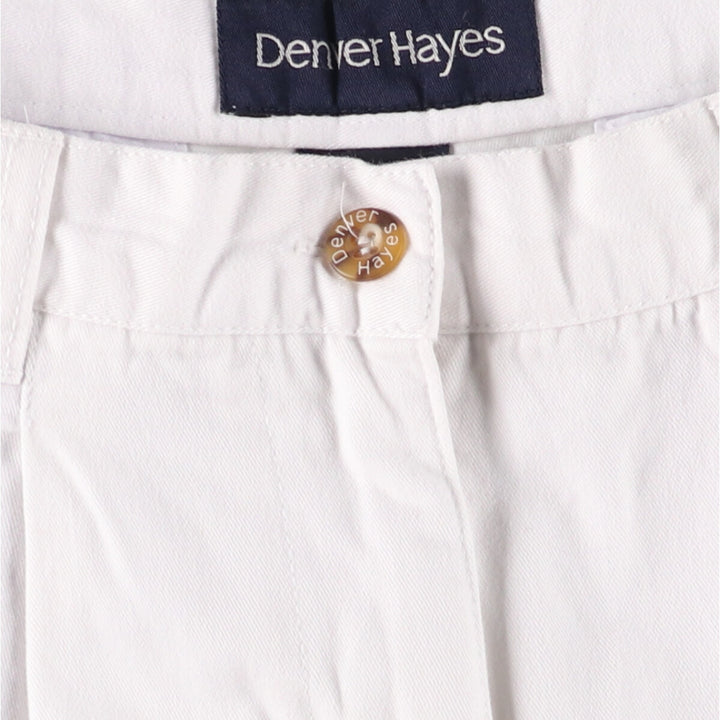 DENVER HAYES Two-pleat Chino Shorts Shorts Women's L (w30) cotton white type Vintage Second Hand