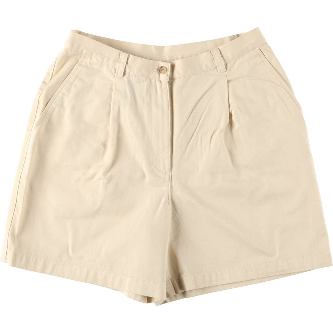 Ralph Lauren LAUREN Lauren One-tuck Chino Shorts Shorts Women's L (w30) equivalent cotton unbleached Vintage Second Hand