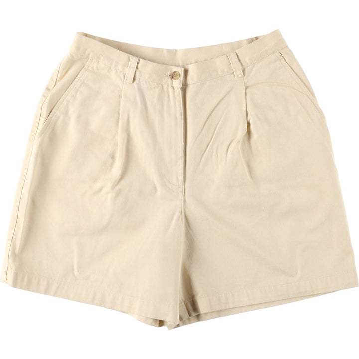 Ralph Lauren LAUREN Lauren One-tuck Chino Shorts Shorts Women's L (w30) equivalent cotton unbleached Vintage Second Hand
