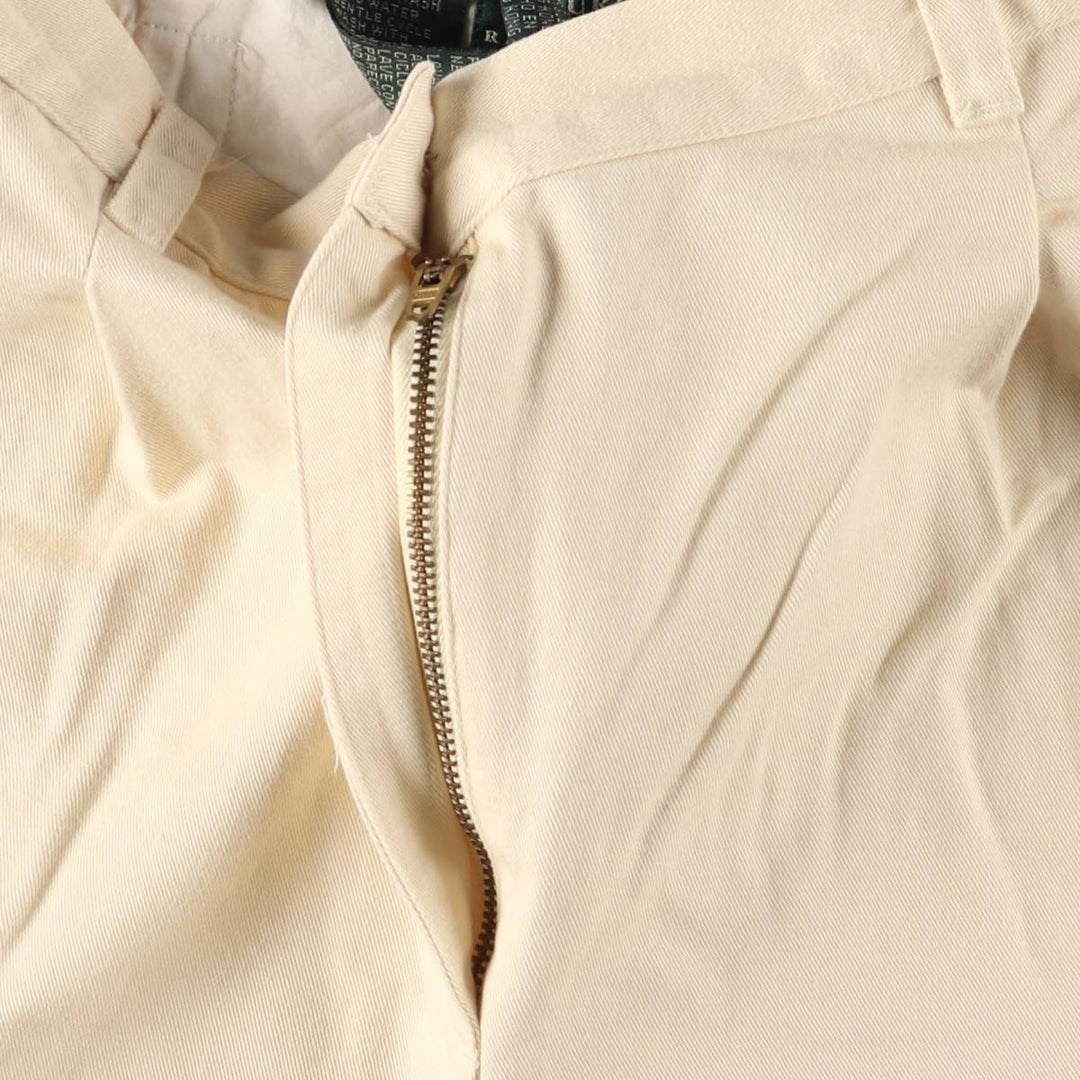 Ralph Lauren LAUREN Lauren One-tuck Chino Shorts Shorts Women's L (w30) equivalent cotton unbleached Vintage Second Hand
