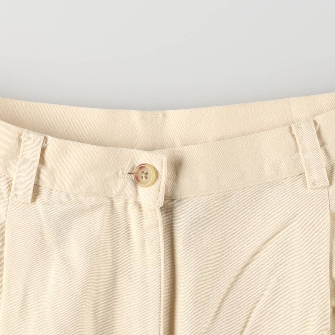 Ralph Lauren LAUREN Lauren One-tuck Chino Shorts Shorts Women's L (w30) equivalent cotton unbleached Vintage Second Hand