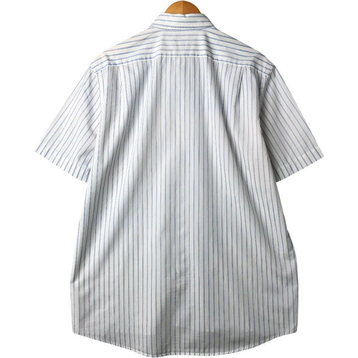 Lacoste LACOSTE Stripe Pattern Short Sleeve Button Down Striped Shirt Men's Size L cotton white type Vintage Second Hand