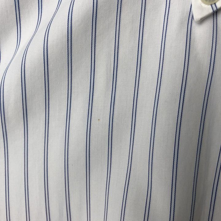 Lacoste LACOSTE Stripe Pattern Short Sleeve Button Down Striped Shirt Men's Size L cotton white type Vintage Second Hand