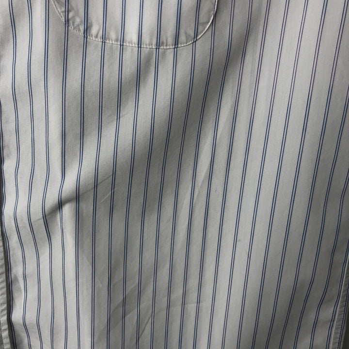 Lacoste LACOSTE Stripe Pattern Short Sleeve Button Down Striped Shirt Men's Size L cotton white type Vintage Second Hand