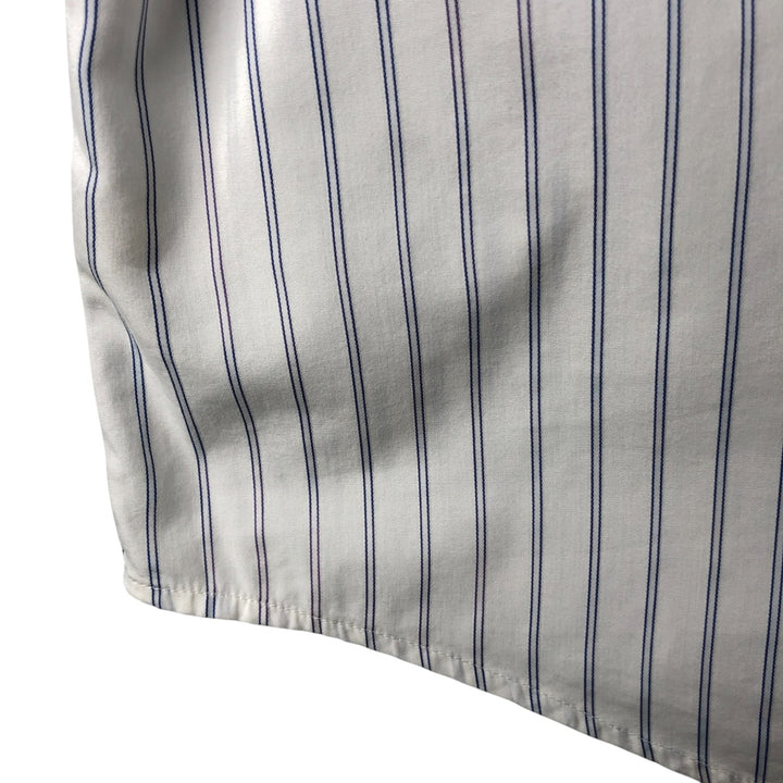 Lacoste LACOSTE Stripe Pattern Short Sleeve Button Down Striped Shirt Men's Size L cotton white type Vintage Second Hand