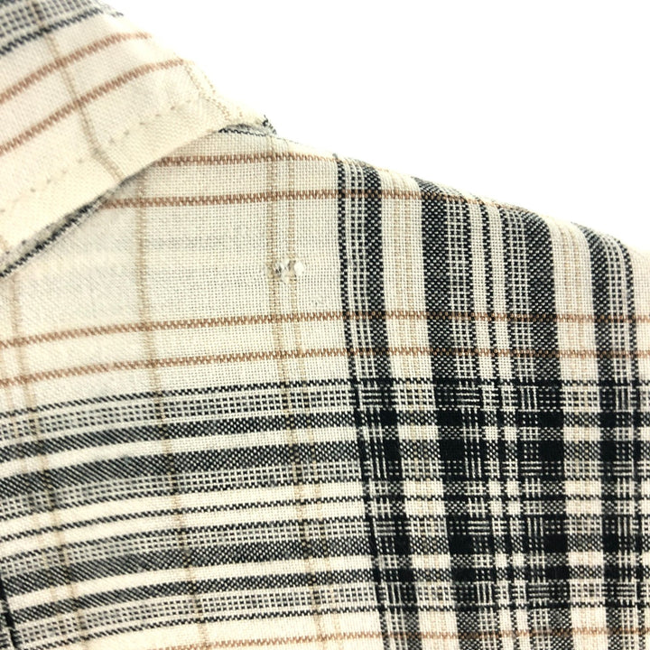 Liz Claiborne claiborne Check Pattern Short Sleeve Rayon Shirt Men's XL Rayon black type Vintage Second Hand