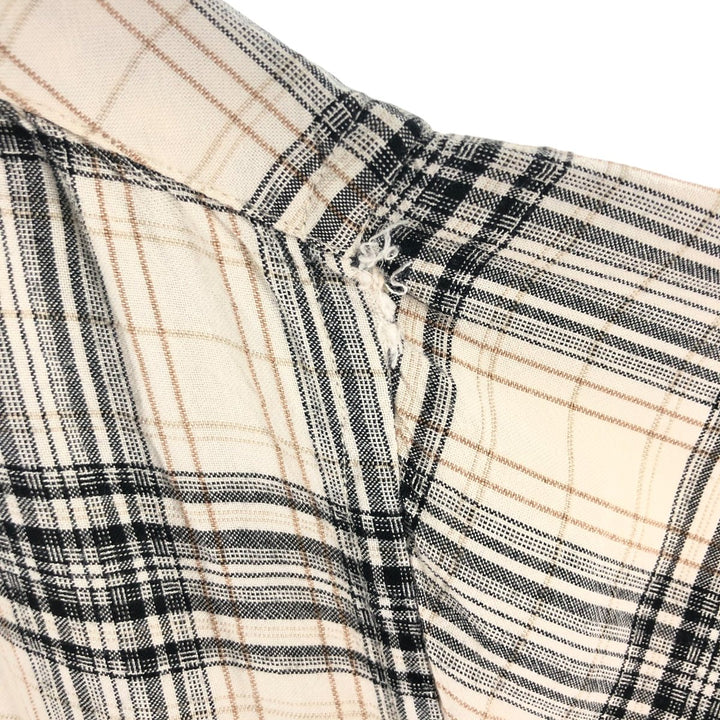 Liz Claiborne claiborne Check Pattern Short Sleeve Rayon Shirt Men's XL Rayon black type Vintage Second Hand
