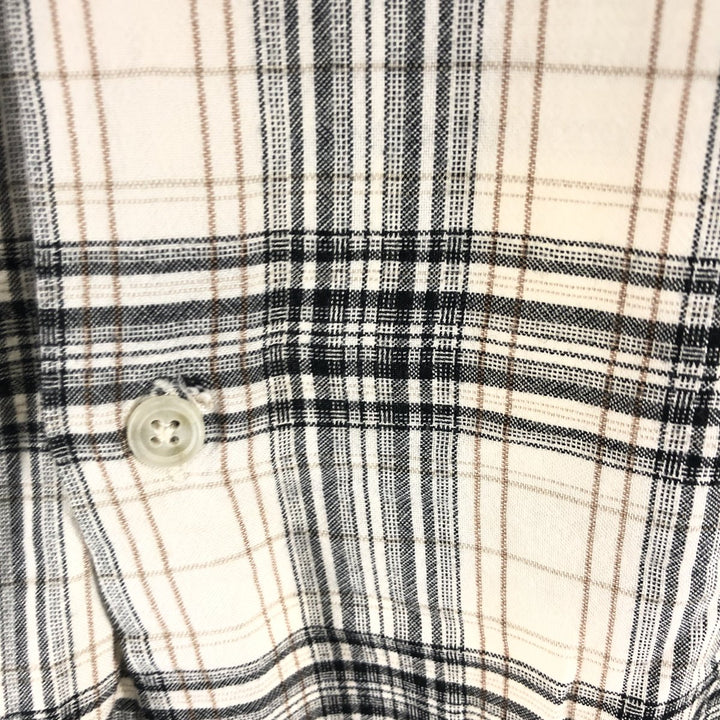 Liz Claiborne claiborne Check Pattern Short Sleeve Rayon Shirt Men's XL Rayon black type Vintage Second Hand