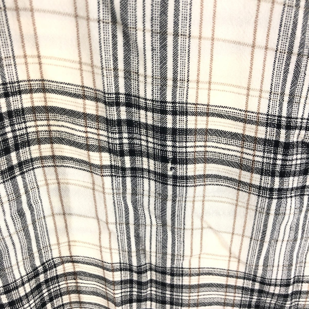 Liz Claiborne claiborne Check Pattern Short Sleeve Rayon Shirt Men's XL Rayon black type Vintage Second Hand