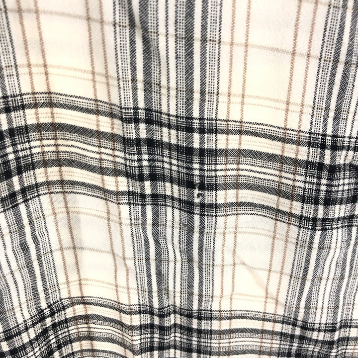 Liz Claiborne claiborne Check Pattern Short Sleeve Rayon Shirt Men's XL Rayon black type Vintage Second Hand