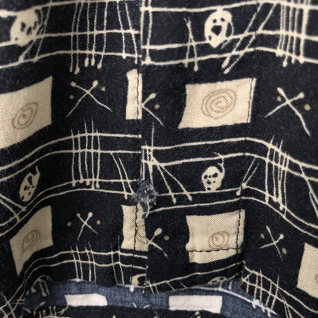 Pierre Cardin All-over print short-sleeve rayon shirt, box shirt, men's M size Rayon black type Vintage Second Hand