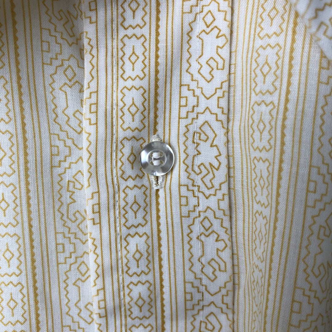 Arrow All-over Print Short Sleeve Polyester Shirt, Men's M Size polyester yellow type Vintage Second Hand