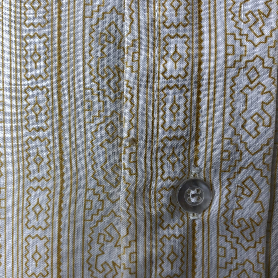 Arrow All-over Print Short Sleeve Polyester Shirt, Men's M Size polyester yellow type Vintage Second Hand