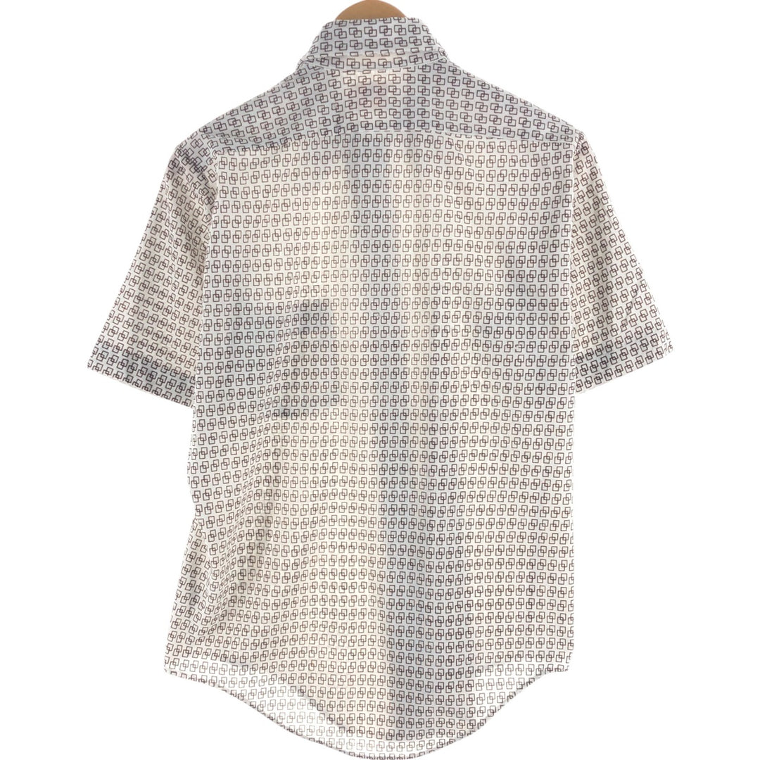 70'S Arrow KNITS All-over Pattern Pique Short Sleeve Poly Shirt, Men's S Size, Vintage polyester white type Vintage Second Hand